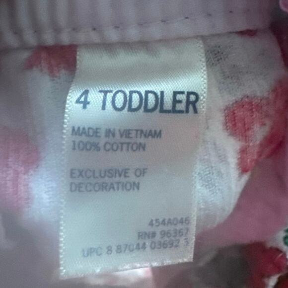 OshKosh B’gosh Red & White Floral Corduroy Overall Dress – Toddler 4 - Picture 4 of 4